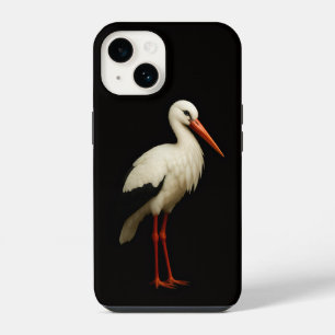 Schwarzes 4 Luxe iPhone 14 Mate, Eleganter Storch Hülle