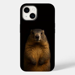 Schwarzes 4 Luxe iPhone 14 Mate, Fluffy Marmot Case-Mate iPhone 14 Hülle