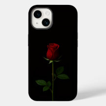 Schwarzes 4 Luxe iPhone 14 Mate, Samtrote Rose
