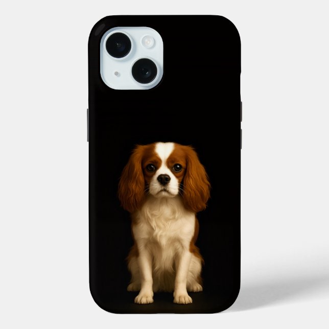 Schwarzes 4 Luxe iPhone 15 Case, Cavalier King Cha Case-Mate iPhone Hülle (Rückseite)