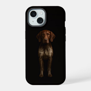 Schwarzes 4 Luxe iPhone 15 Case, Deutscher Pointer Hülle