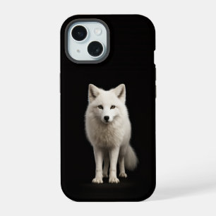 Schwarzes 4 Luxe iPhone 15 Case, Elfenbein-Polarfu Hülle