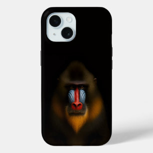 Schwarzes 4 Luxe iPhone 15 Case-Mate, Mandrillaffe Case-Mate iPhone Hülle