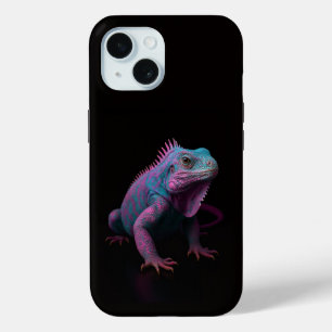 Schwarzes 4 Luxe iPhone 15 Case-Mate, Rosa Leguan Case-Mate iPhone Hülle