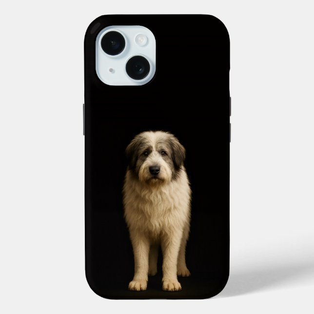 Schwarzes 4 Luxe iPhone 15 Case, Mioritic Shepherd Case-Mate iPhone Hülle (Rückseite)