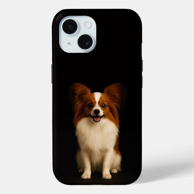 Schwarzes 4 Luxe iPhone 15 Case, Verfeinerter Papi Case-Mate iPhone Hülle (Rückseite)