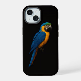 Schwarzes 4 Luxe iPhone 15 Mate, Blau Gelbe Ara Hülle