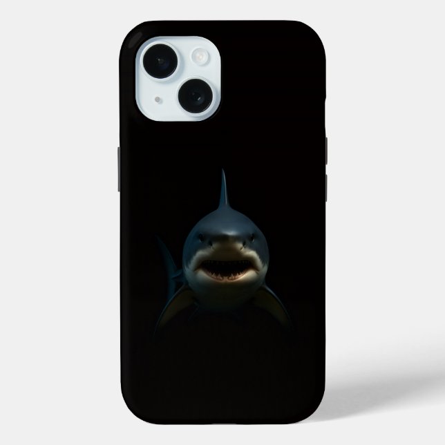 Schwarzes 4 Luxe iPhone 15 Mate, Weißer Hai Case-Mate iPhone Hülle (Rückseite)