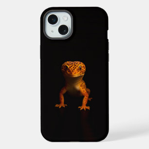 Schwarzes 4 Luxe iPhone 15 Plus, Leopardgecko Plus Hülle