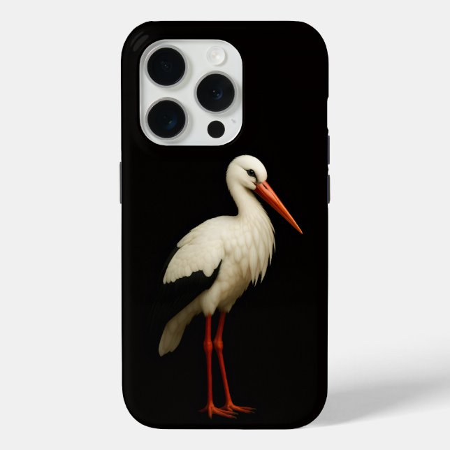Schwarzes 4 Luxe iPhone 15 Pro Mate Graceful Stork Case-Mate iPhone Hülle (Rückseite)