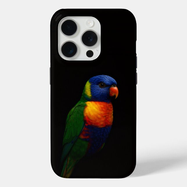 Schwarzes 4 Luxe iPhone 15 Pro Mate Lorikeet Papag Case-Mate iPhone Hülle (Rückseite)
