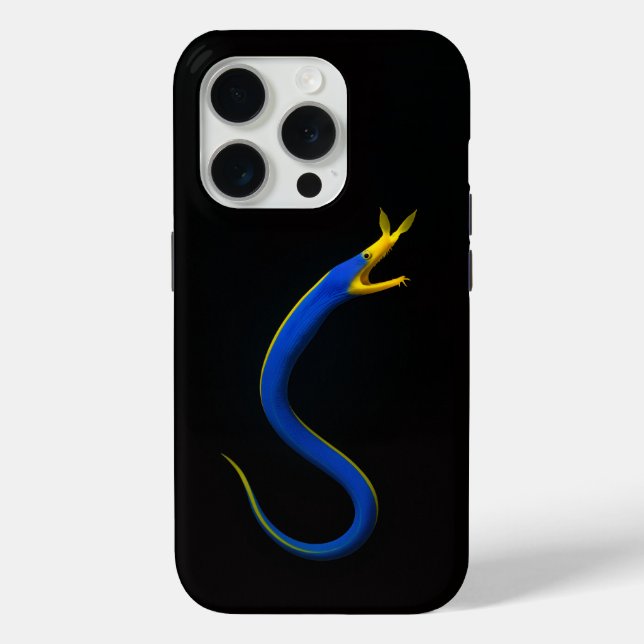 Schwarzes 4 Luxe iPhone 15 Pro Mate mit Blauem Ban Case-Mate iPhone Hülle (Rückseite)