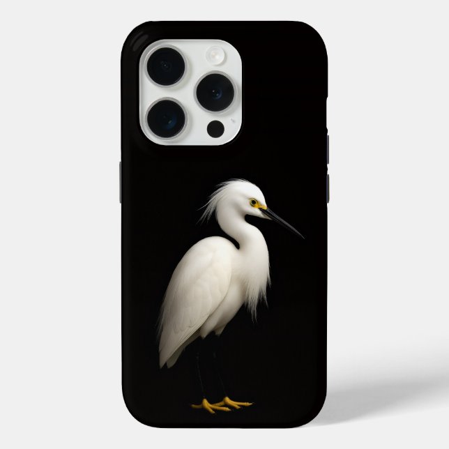 Schwarzes 4 Luxe iPhone 15 Pro Mate Seidenreiher Case-Mate iPhone Hülle (Rückseite)