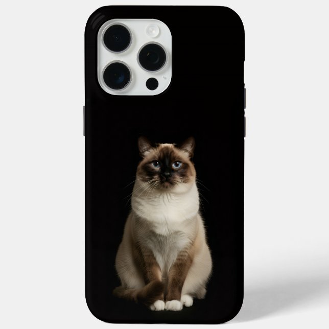 Schwarzes 4 Luxe iPhone 15 Pro Max, Birma-Katze Case-Mate iPhone Hülle (Rückseite)