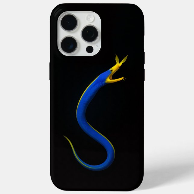 Schwarzes 4 Luxe iPhone 15 Pro Max, Blauer Band-Aa Case-Mate iPhone Hülle (Rückseite)