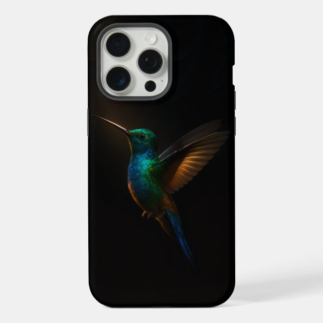 Schwarzes 4 Luxe iPhone 15 Pro Max Case, fliegende Hülle (Rückseite)