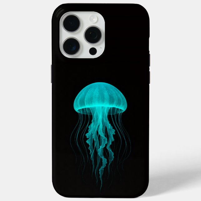 Schwarzes 4 Luxe iPhone 15 Pro Max, Grüne Qualle Case-Mate iPhone Hülle (Rückseite)