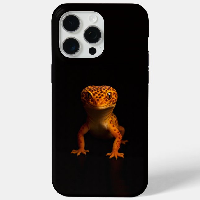 Schwarzes 4 Luxe iPhone 15 Pro Max, Leopardgecko Case-Mate iPhone Hülle (Rückseite)