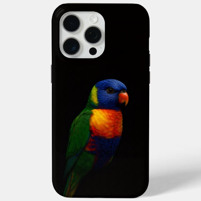Schwarzes 4 Luxe iPhone 15 Pro Max, Lorikeet Papag Case-Mate iPhone Hülle (Rückseite)