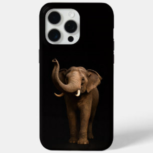 Schwarzes 4 Luxe iPhone 15 Pro Max, Mächtiger Elef Case-Mate iPhone Hülle
