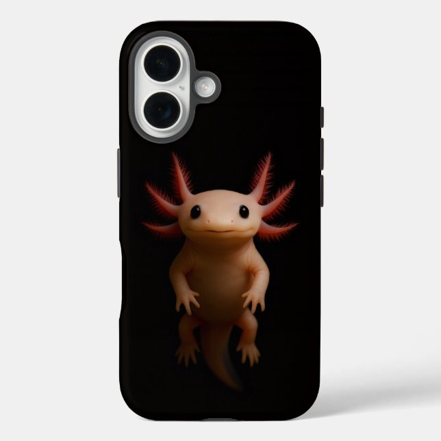 Schwarzes 4 Luxe iPhone 16 Case-Mate, Axolotl Case-Mate iPhone Hülle (Rückseite)