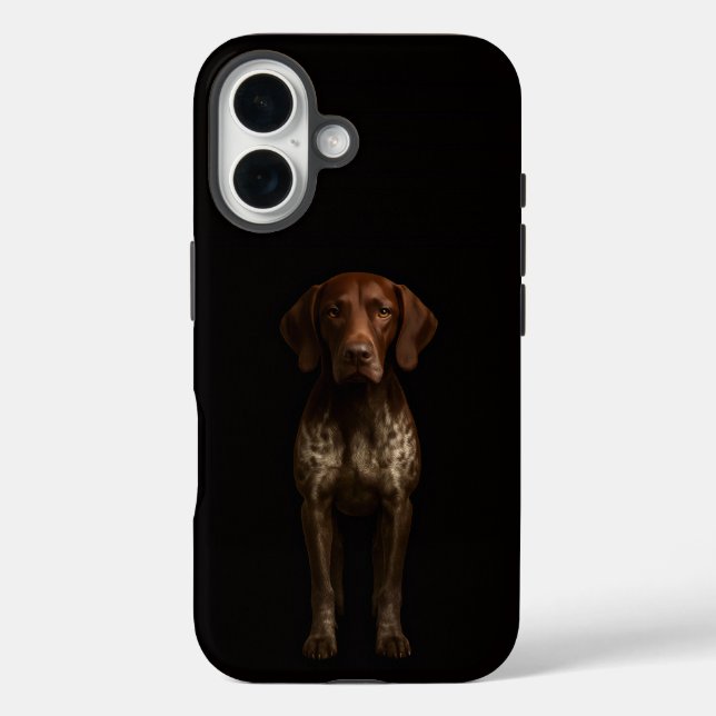 Schwarzes 4 Luxe iPhone 16 Mate, Deutscher Pointer Case-Mate iPhone Hülle (Rückseite)