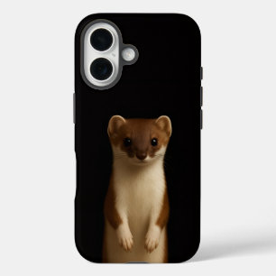 Schwarzes 4 Luxe iPhone 16 Mate, Elegantes Wiesel Hülle