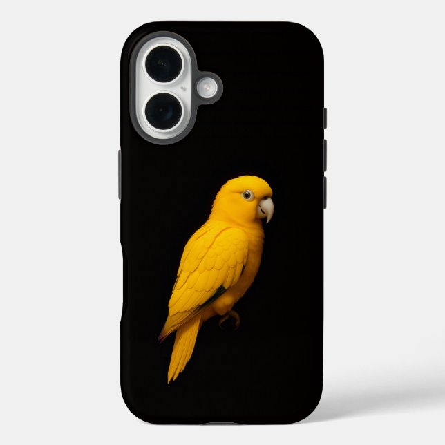 Schwarzes 4 Luxe iPhone 16 Mate, Goldsittich Case-Mate iPhone Hülle (Rückseite)