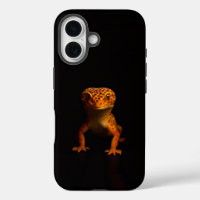 Schwarzes 4 Luxe iPhone 16 Mate, Leopardgecko