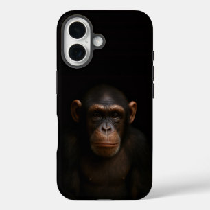 Schwarzes 4 Luxe iPhone 16 Mate, Serener Schimpans Hülle