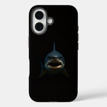 Schwarzes 4 Luxe iPhone 16 Mate, Weißer Hai