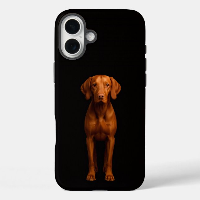 Schwarzes 4 Luxe iPhone 16 Plus, Agile Vizsla Hund Case-Mate iPhone Hülle (Rückseite)