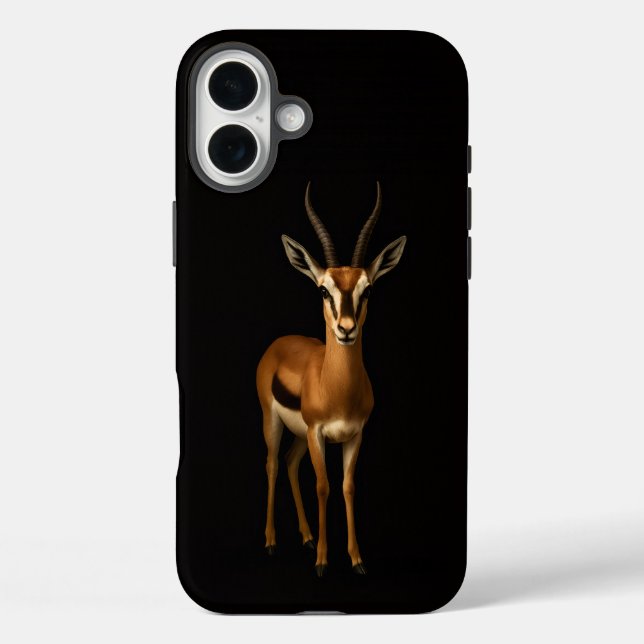 Schwarzes 4 Luxe iPhone 16 Plus, Elegante Gazella Case-Mate iPhone Hülle (Rückseite)