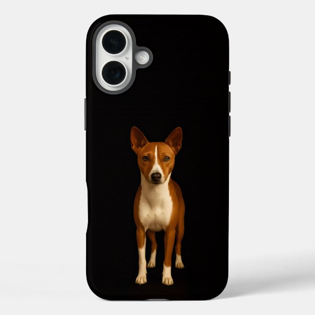Schwarzes 4 Luxe iPhone 16 Plus, eleganter Basenji Case-Mate iPhone Hülle (Rückseite)