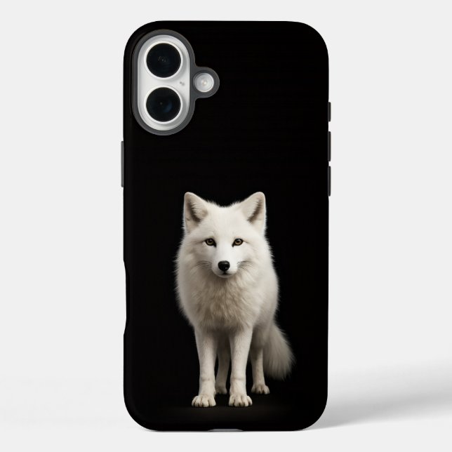 Schwarzes 4 Luxe iPhone 16 Plus, Elfenbein-Polarfu Case-Mate iPhone Hülle (Rückseite)