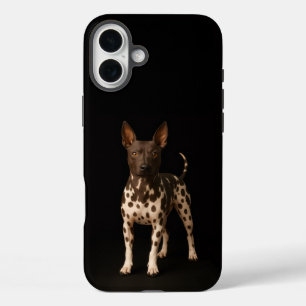 Schwarzes 4 Luxe iPhone 16 Plus, haarloser Terrier Plus Hülle