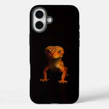 Schwarzes 4 Luxe iPhone 16 Plus, Leopardgecko