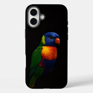 Schwarzes 4 Luxe iPhone 16 Plus, Lorikeet Papagei Plus Hülle