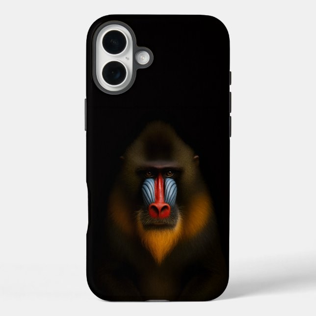 Schwarzes 4 Luxe iPhone 16 Plus, Mandrill-Affe Case-Mate iPhone Hülle (Rückseite)