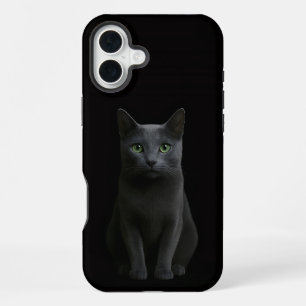 Schwarzes 4 Luxe iPhone 16 Plus, Russische Blaue K Plus Hülle