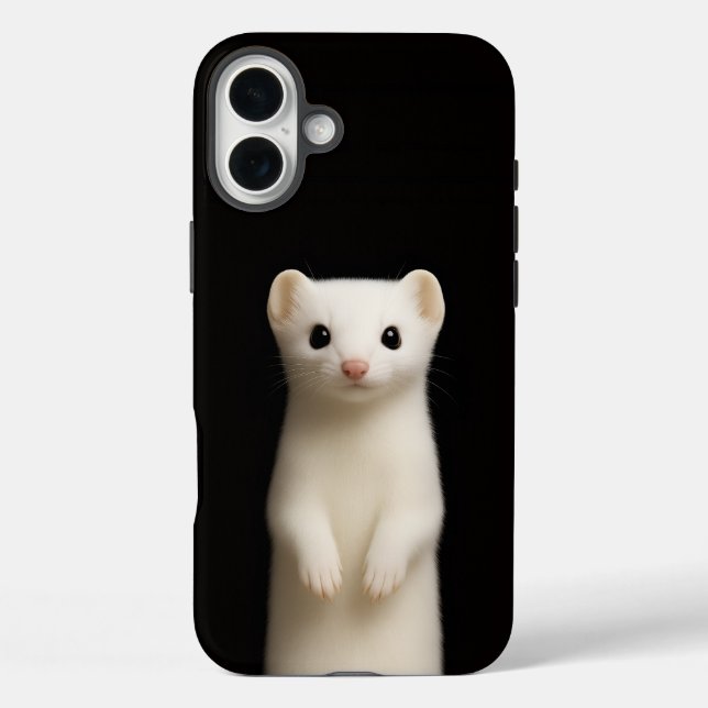 Schwarzes 4 Luxe iPhone 16 Plus, stilvolles Hermel Case-Mate iPhone Hülle (Rückseite)