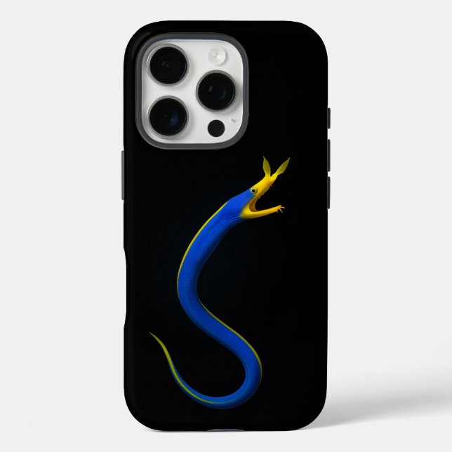 Schwarzes 4 Luxe iPhone 16 Pro, Blauer Band-Aal Case-Mate iPhone Hülle (Rückseite)