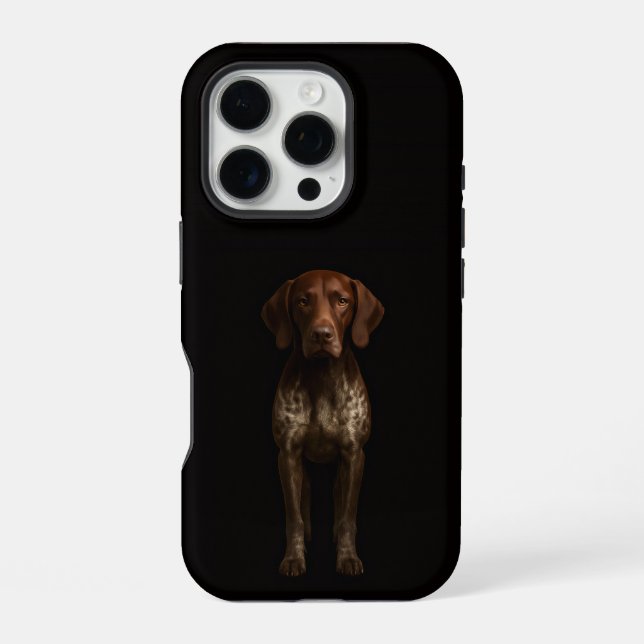 Schwarzes 4 Luxe iPhone 16 Pro, Deutscher Pointer  Hülle (Rückseite)