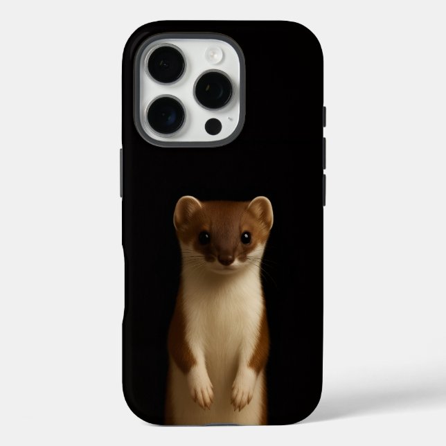 Schwarzes 4 Luxe iPhone 16 Pro, Elegantes Wiesel Case-Mate iPhone Hülle (Rückseite)
