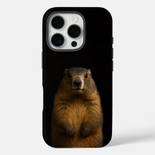 Schwarzes 4 Luxe iPhone 16 Pro, Fluffy Marmot Pro Hülle