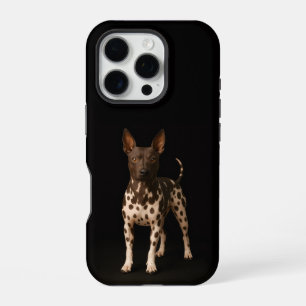 Schwarzes 4 Luxe iPhone 16 Pro, haarloser Terrier- Pro Hülle
