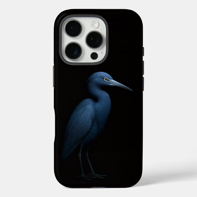 Schwarzes 4 Luxe iPhone 16 Pro, Kleiner Blaureiher Case-Mate iPhone Hülle (Rückseite)