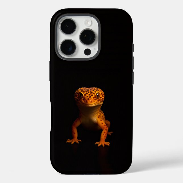 Schwarzes 4 Luxe iPhone 16 Pro, Leopardgecko Case-Mate iPhone Hülle (Rückseite)