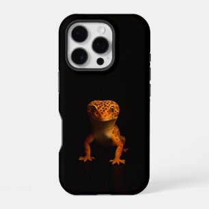 Schwarzes 4 Luxe iPhone 16 Pro, Leopardgecko Pro Hülle