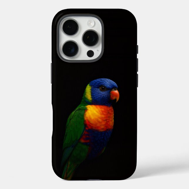Schwarzes 4 Luxe iPhone 16 Pro, Lorikeet Papagei Case-Mate iPhone Hülle (Rückseite)